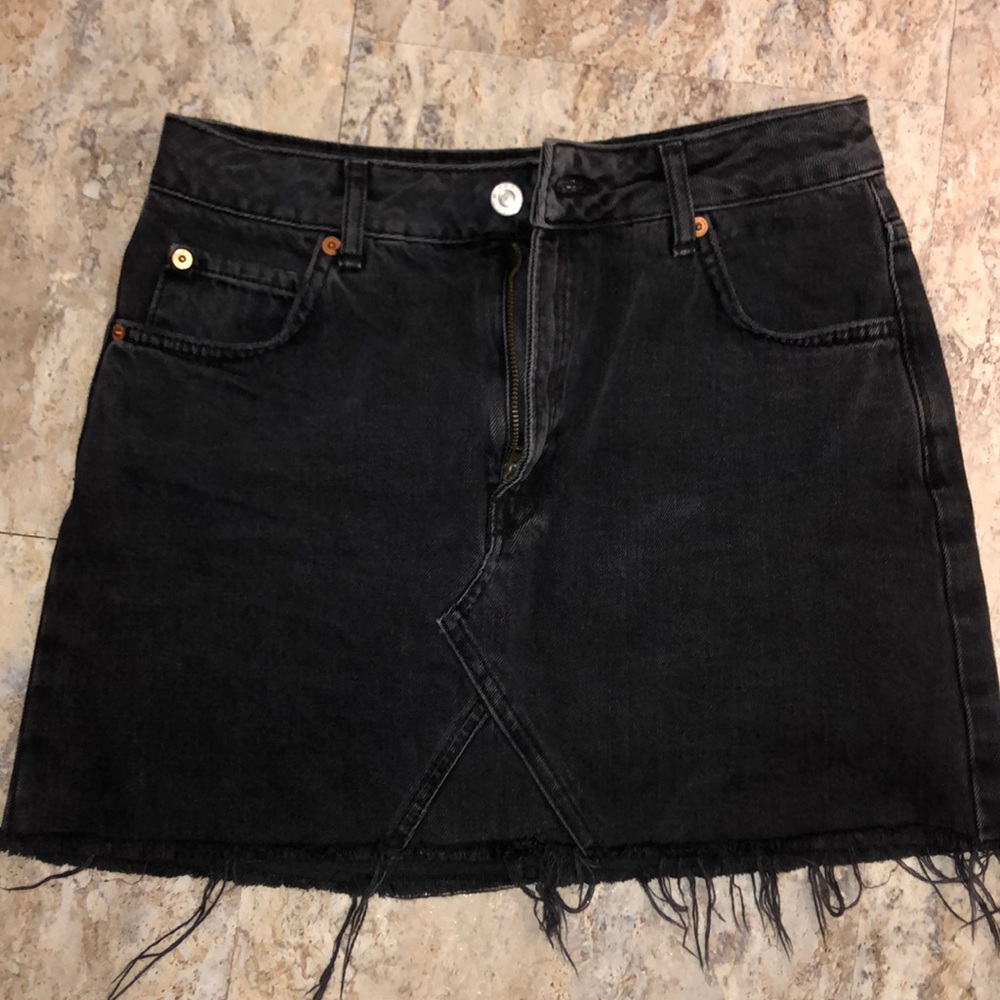 Top shop Moto black denim skirt